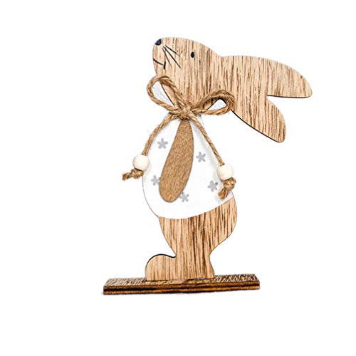 MAGICLULU 3pcs Bunny Wooden Craft Ornaments Easter Bunny Wood Desktop Craft Unfinished Bunny Table Wooden Signs for Easter Spring Home Decor MAGICLULU
