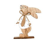 MAGICLULU 3pcs Bunny Wooden Craft Ornaments Easter Bunny Wood Desktop Craft Unfinished Bunny Table Wooden Signs for Easter Spring Home Decor MAGICLULU
