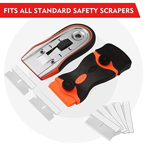 WORKPRO 100-Pack Single Razor Edge Blades, Industrial Scraper Razor Blades, High Carbon Steel One Edge Razor Blades WORKPRO