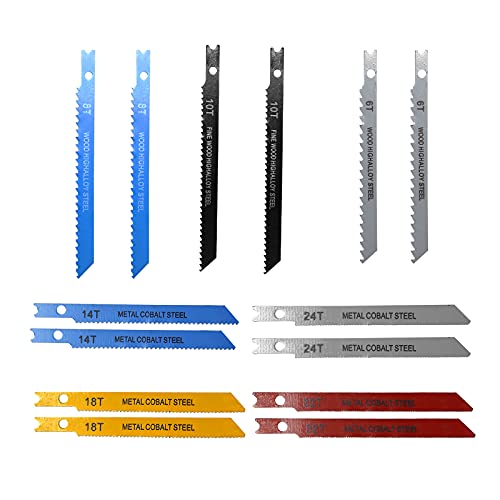 Saihisday 14PCS U-Shank Jigsaw Blades Jig Assortment for Wood Metal Cutting Saihisday