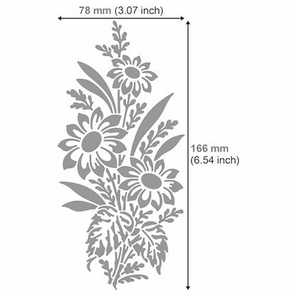 Aleks Melnyk No.273 Metal Stencil, Sunflower in a Bouquet with Wildflowers, Leaf Blossom, Small Stencil, 1 PC, Template for Wood Burning, Engraving, - WoodArtSupply