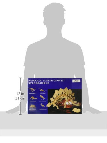 Puzzled 3D Puzzle Big Stegosaurus Dinosaur Wood Craft Construction Model Kit Fun & Educational DIY Wooden Dino Toy Assemble Model Unfinished Craft Puzzled