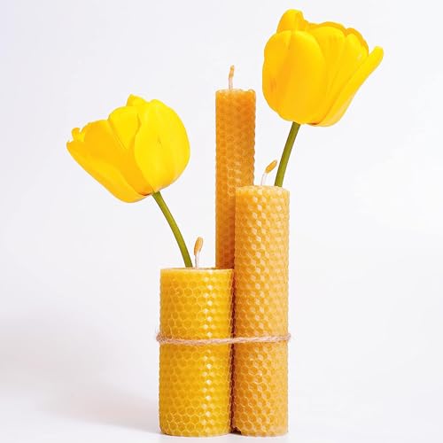 Natural Beeswax Sheets for Candle Making - DIY Beeswax Candle Rolling Kit  for Kids & Adults