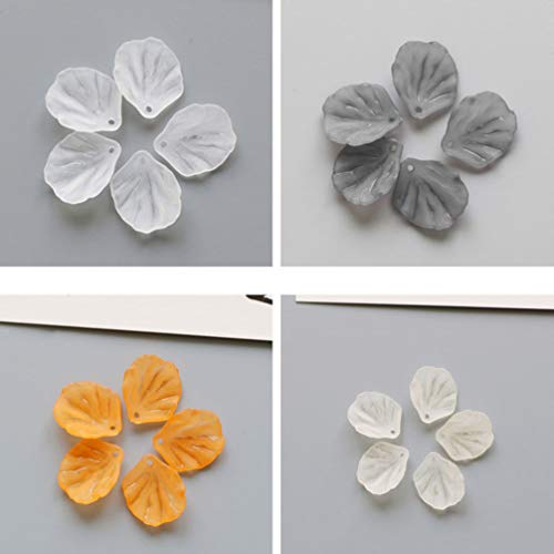 Healifty 200pcs Flower Necklace Jewelry Finding Charms Petal Beads Charms Beaded Earrings Floral Earrings Petals Charms Beads for Jewelry Making Healifty