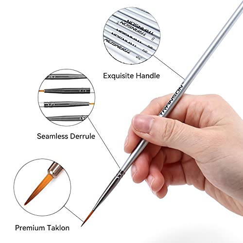 Transon Fine Detail Paint Brush Set 15pcs for Miniature Models Craft Painting Body Painting with Acrylic Gouache Watercolor Tempera and Oil Paint TRANSON