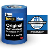 Scotch Painter's Tape Original Multi-Surface Painter's Tape, Blue, Paint Tape Protects Surfaces and Removes Easily, Multi-Surface Painting Tape for ScotchBlue