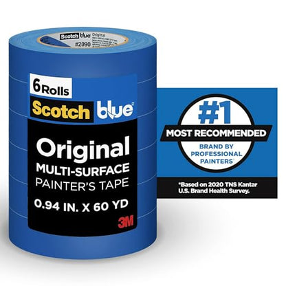 3M 1 Blue 2090-24EVP.94 in. x 60 yd. Scotch Painters Tape Value Pack-6 Pack - WoodArtSupply