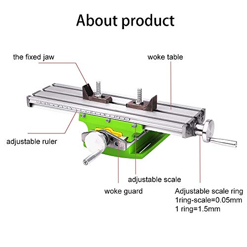 Compound Slide Table, MYSWEETY Worktable Milling Working Cross Table Milling Machine Compound Drilling Slide Table For Bench Drill Adjustme X-Y MYSWEETY