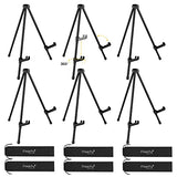 Magicfly 6 Pack Tabletop Easel, Black Steel Table Top Easels for Display, Adjustable & Portable Tripod Easel with 6 Storage Bags, for Signs, Posters, Magicfly