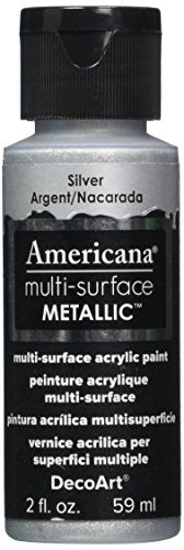 DecoArt Americana Multi-Surface Metallic Paint, 2-Ounce, Silver - WoodArtSupply