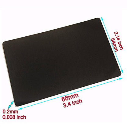 Ebamaz 100PCS Aluminum Alloy Metal Card Plate 3.4 X2.13X0.008 inch for Laser Engrave or UV Print (Black, Blank,Thin) - WoodArtSupply