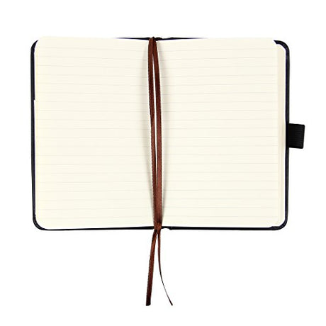 newestor (2-Pack Pocket Notebook 3.5" x 5.5", Small Hardcover Journal with Pen Holder, Inner Pockets, 100gsm Thick Ruled/Lined Paper, Black newestor