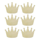 JANOU 6pcs Crown Shaped Wood DIY Craft Cutouts Unfinished Wooden Blank Wood Embellishments Ornaments for Wedding Birthday Christmas Party Decoration, JANOU