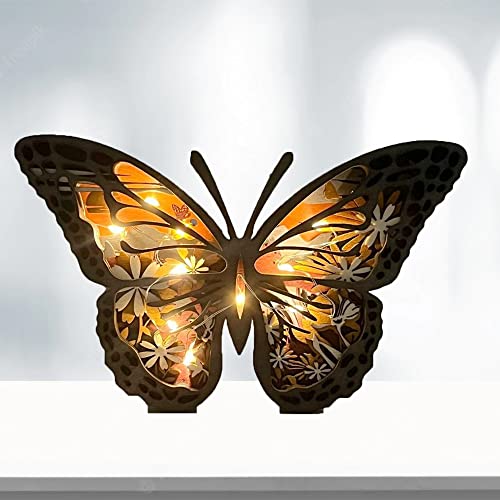 Joyforisa Personalized Wooden Animals Ornament, Custom Text Animal Statues Desktop Ornament with Light, 3D Natural Animal Decoration Wall Art for Joyforisa