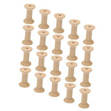 LALAFINA 60 Pcs Sewing Project Kits Unfinished Bobbin Wooden Spools for Crafts Wooden Bobbins Weaving Bobbins Wood Spools Yarn Kit Embroidery Kit LALAFINA