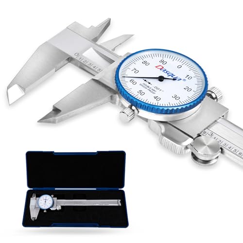 Dasqua 6 inch Dial Caliper Measuring Tool,High Precision,Accuracy ±0.001",Double Shock-Proof for Machinists,Laboratory - WoodArtSupply