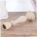 2pcs Glass Menorah Glass Candlestick Holder Unfinished Wooden Candlesticks Pillar Candle Dish Table Candlestick Small Candle Tray Bracket Candlestand EXCEART