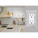 4 Pcs Silver Shiny Silver Rhinestone Crystal Light Switch Or Outlet Decorative Switch Covers Wall Plate Cover Plate Single Toggle Wall Plate Gaocai