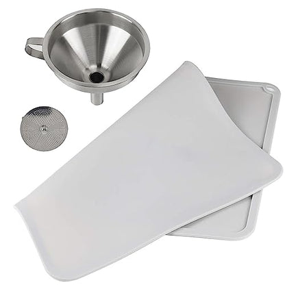 YOOPAI Funnel and Mat, Stainless Steel Filter Funnel & Silicone Slap Mat Cleaning Kit for Filtering Resin and Recover Liquid, Non-Stick Food Pad