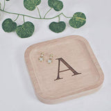 I'm Solid Wood Personalized Initial Letter Jewelry Display Tray Decorative Trinket Dish Gifts For Rings Earrings Necklaces Bracelet Watch Holder I'm