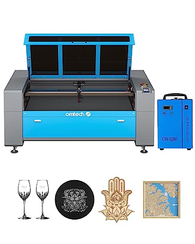 OMTech 150W CO2 Laser Engraver with Water Chiller, 40x63 Inch Laser Cutting Engraving Etching Machine with Autofocus Autolift 3 Way Pass Air Assist,