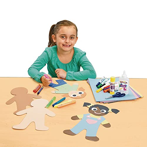 Colorations Multicultural Big People Shapes Set of 24, Multicultural Glossy Card, Skin Color Paper, Kids Around The World, Cardboard People, People - WoodArtSupply