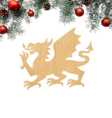 3 Pcs Welsh Dragon Supply 3" Wooden Shape Ornaments Unique Unpainted Smooth Surface Unfinished Laser Cutout Wood Sheets Boards for Crafts 1/8 Inch WoodArtSupply