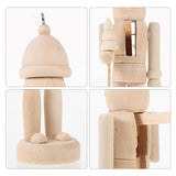 ARTIBETTER Christmas Wooden Unfinished Nutcracker Figurines Set DIY Blank Unpainted Nutcracker Puppet Walnut Soldier Figures Ornament Decoration for ARTIBETTER