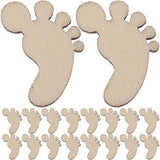 Amosfun 100PCS Foot Shape Wood Slices Christmas Decorations Wooden Cutouts DIY Art Craft Embellishments Ornaments Amosfun