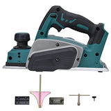 Electric Hand Planer, Cordless 3-1/4" Wood Planer with 2mm Adjustable Planing Depth, 15000r/min Handheld Power Hand Planer for Woodworking, Trimming, Diydeg