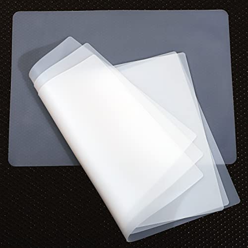 PABUSIOR Small Silicone Mats for Crafts, Translucent Liner, 7.9×9.5In (4/Pack), Heat Resistant, Non-Slip Silicone Kids Placemats for Jewelry, Epoxy PaBUSIOr