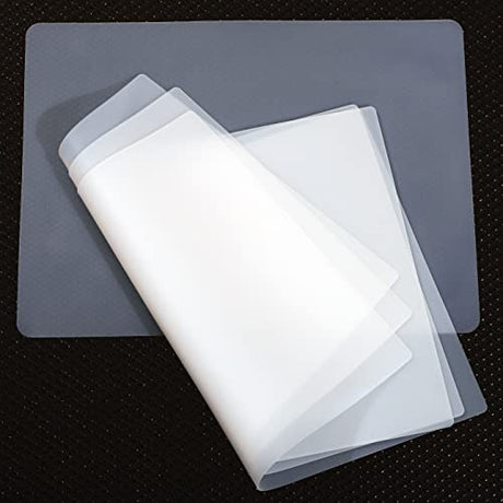 PABUSIOR Small Silicone Mats for Crafts, Translucent Liner, 7.9×9.5In (4/Pack), Heat Resistant, Non-Slip Silicone Kids Placemats for Jewelry, Epoxy PaBUSIOr