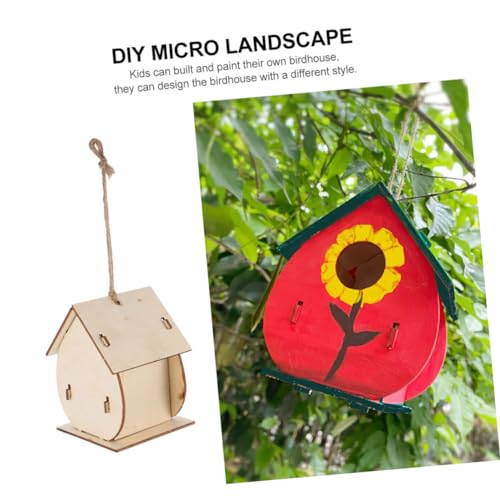 Abaodam 1 Set Bird House Crafts for Kids Ages 4-8 Unfinished Wood Birdhouse Paint Your Birdhouse Easter Crafts for Kids Ages 8-12 Hanging Birdhouse Abaodam