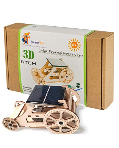 Wooden Solar Model Cars to Build for Kids 9-12, Educational Science Kits for Kids Age 12-14, Gifts for 10+ Year Old Boys Girls, Science Experiments Smartstoy