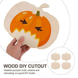 Wooden 4pcs Wooden Pumpkin Cutout Unfinished Thanksgiving Pumpkin Wooden Decorations Halloween Blank Craft Pumpkin Ornaments for DIY Halloween Yardwe