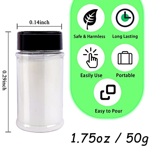 Renfio Glow in The Dark Glitter, 1.94oz 55g Luminous Ultra Fine Glitters Powder Glowing Glitter Epoxy Resin PET Flake 1/128" 0.008" 0.2mm Sequins for Renfio