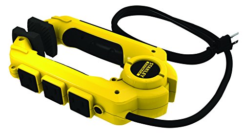 Stanley 32050 FatMax Power Claw with Grounded 3-Outlet Clamping Power Strip , Yellow - WoodArtSupply