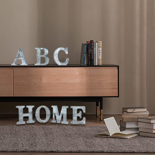 WOODOUNAI 4 Inch Wood Letters Unfinished Rustic Wood Letters for Wall Decor Decorative Standing Letters Slices Sign Board Decoration for Craft Home woodounai