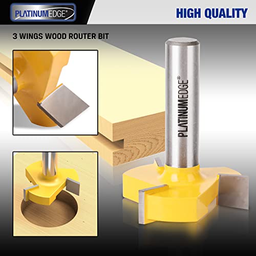 PLATINUMEDGE CNC Flattening Router bit, Spoilboard Surfacing Router Bit, Slab Flattening Router Wood Planer Bit, 1/2 in Shank 2 in Cutting Dia, 3 - WoodArtSupply