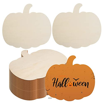 24 Pieces Large Wood Pumpkin Cutouts Blank Pumpkin Shape Cut Out Wooden Pumpkin Cutout Unfinished Wood Craft for Fall Party DIY Thanksgiving - WoodArtSupply