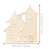 Halloween Blank Spook House Wood Haunted House Wood Ghost Wooden with Twines Art Unfinished Ornaments for Christmas Wedding Birthday Party Halloween Zontween