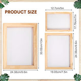 Honoson 3 Pieces Paper Making Wooden Paper Making Mould Papermaking Screen Kit 3 Size Frame for DIY Paper Craft (5 x 7 Inches, 7.5 x 9.8 Inches, 9.8 Honoson
