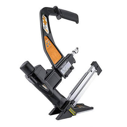 Freeman PFL618BR Pneumatic 3-in-1 15.5-Gauge and 16-Gauge 2" Flooring Nailer / Stapler with Flooring Mallet, Interchangeable Base Plates, and Case