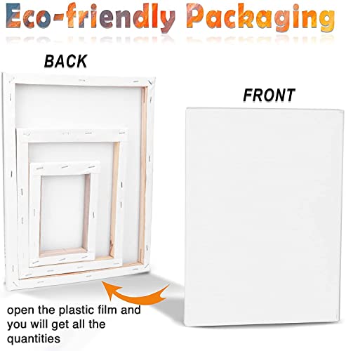 3 Pack Canvases for Painting with Multi Pack 11x14", 5x7", 8x10", Painting Canvas for Oil & Acrylic Paint ESRICH