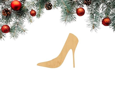 3 Pcs High Heel Supply 3" Wooden Shape Ornaments Unique Unpainted Smooth Surface Unfinished Laser Cutout Wood Sheets Boards for Crafts 1/8 Inch Thick WoodArtSupply