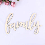Family Wood Sign Cutout Family Wooden Letter Sign Hanging Decorative DIY Block Words Sign Door for Home Shop Hotel 2Pack Samanter