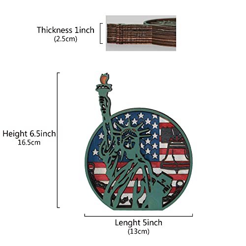 3D Wooden Independence Day Rustic Wall Sculpture – Unique Holiday Decor and Creative Gift CmayAlgc