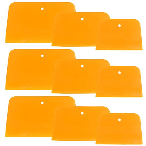 DaKuan Set of 9 Body Filler Spreaders Automotive Body Fillers, 4, 5, 6 Inch Reusable Plastic Spreader for Applying Fillers, Putties, Glazes, Caulks DaKuan