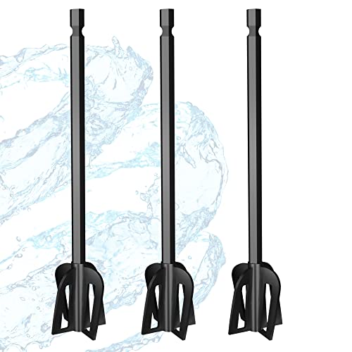Resin Mixer Epoxy Plastic Paddles - 3 Reusable Pixiss Multipurpose Bidirectional Paint Stirrer for Drill Epoxy & Paint Mixer Drill Attachment - Paint Pixiss