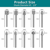 20PCS HSS Rotary Burr Set, Carving Bits and Engraving Router Bit Set for Rotary Tool Accessories with 1/8"(3mm) Shank for Woodworking, Engraving, YURINWOO